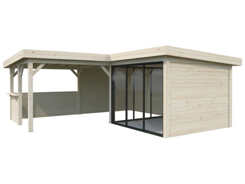 Havehus m/overdækning, Lenna 409, 24,9 m², hvid