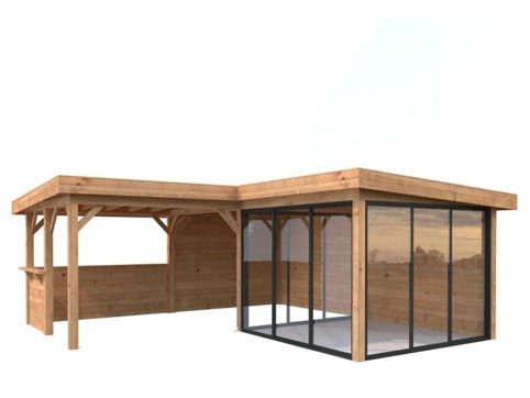 Havehus m/overdækning, Lenna 710, 24,9 m², brun