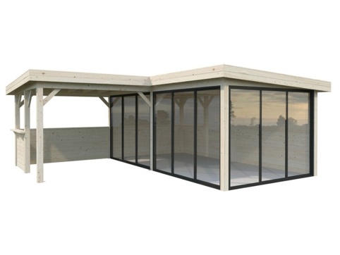 Havehus m/overdækning, Lenna 423, 24,9 m², hvid