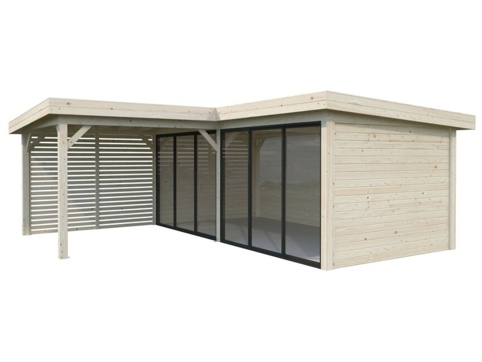 Havehus m/overdækning, Lenna 713, 24,9 m², hvid