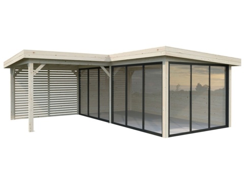 Havehus m/overdækning, Lenna 414, 24,9 m², hvid