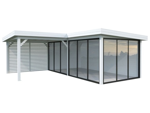 Havehus m/overdækning, Lenna 414, 24,9 m², hvid