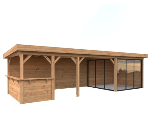 Havehus m/overdækning, Lenna 715, 24,9 m², brun