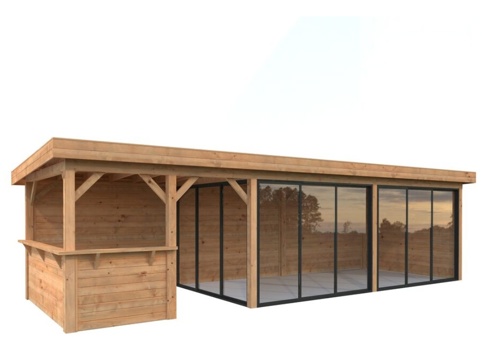 Havehus m/overdækning, Lenna 719, 24,9 m², brun