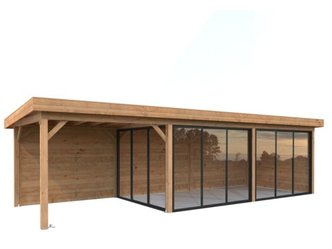 Havehus m/overdækning, Lenna 417, 24,9 m², brun