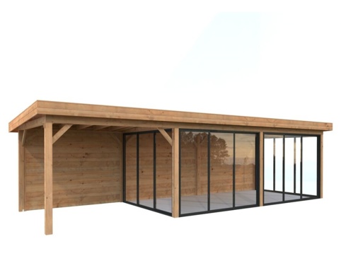 Havehus m/overdækning, Lenna 418, 24,9 m², brun