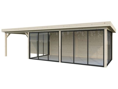 Havehus m/overdækning, Lenna 418, 24,9 m², hvid