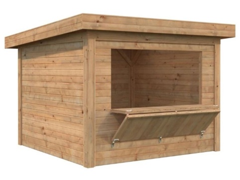 Salgsbod m/luge, Lenna 304, 8,3 m², brun