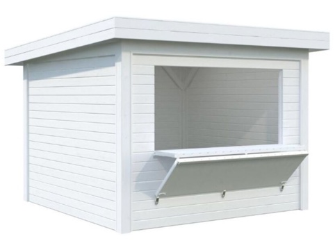 Salgsbod m/luge, Lenna 304, 8,3 m², hvid