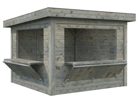Salgsbod m/luger, Lenna 305, 8,3 m², grå