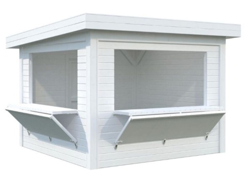 Salgsbod m/luger, Lenna 305, 8,3 m², hvid