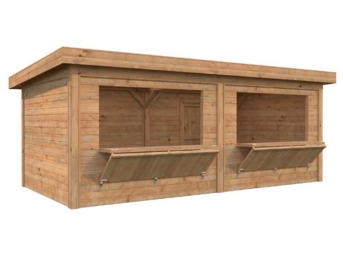 Salgsbod m/luger, Lenna 311, 16,6 m², brun
