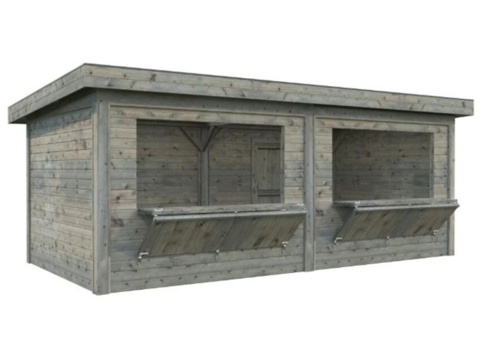 Salgsbod m/luger, Lenna 311, 16,6 m², grå