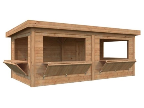 Salgsbod m/luger, Lenna 312, 16,6 m², brun