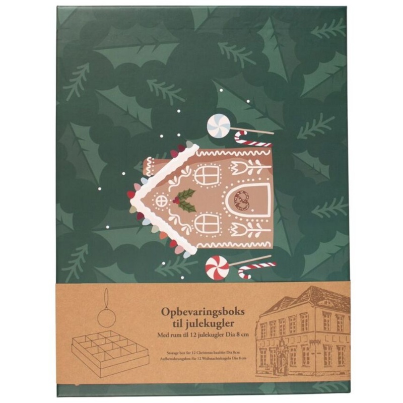 Opbevaringsboks t/julekugler, mørkegrøn
