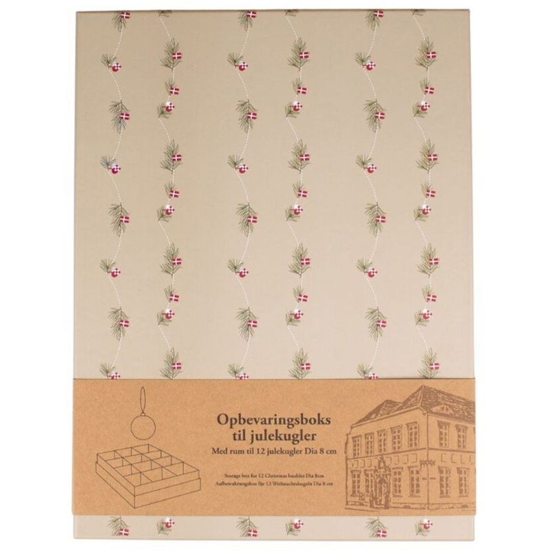 Opbevaringsboks t/julekugler, beige