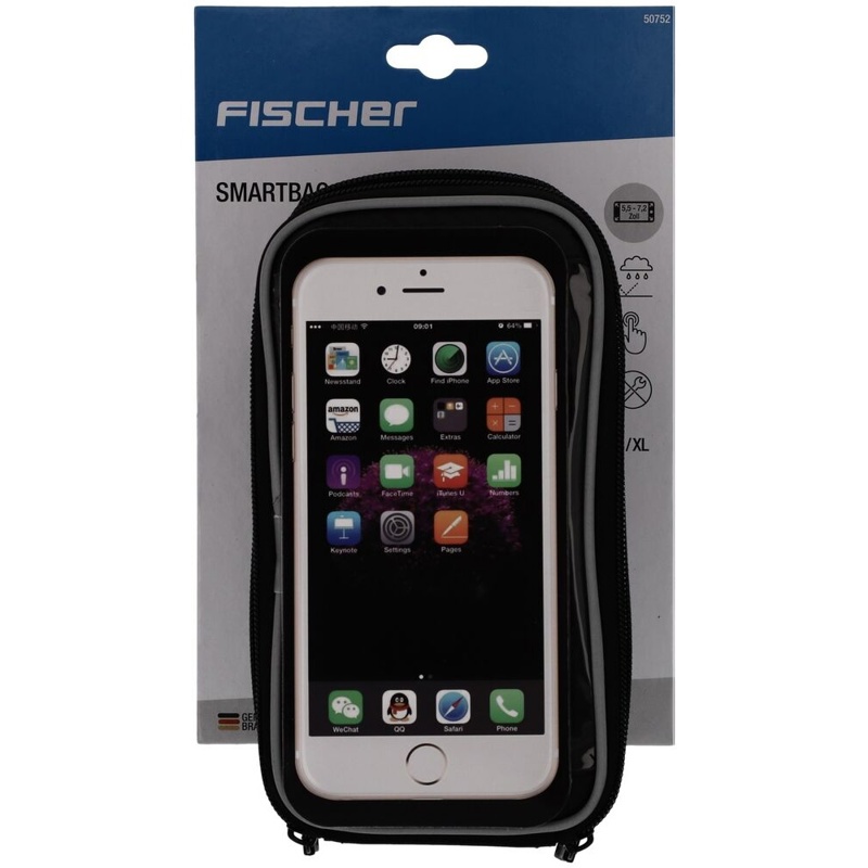 Fischer, Smartphone-taske til cykler m/ekstra rum, L/XL