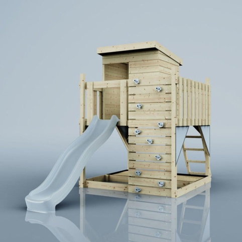 OutdoorToys Aurora, Legehus m/blå rutsjebane, natur