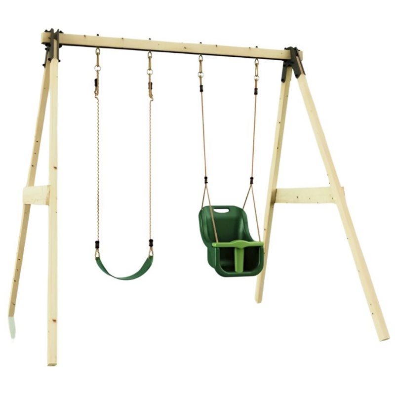 OutdoorToys Lilje, Gyngestativ m/grønne gynger, natur