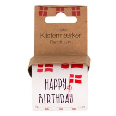 Skabt med omtanke, Klistermærker, flag, 1 m