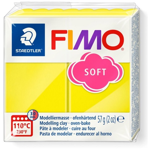 Fimo, Modellervoks, Fimo Soft, citrongul, 57 g