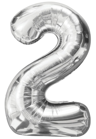 Folieballon, sølv, nr. 2