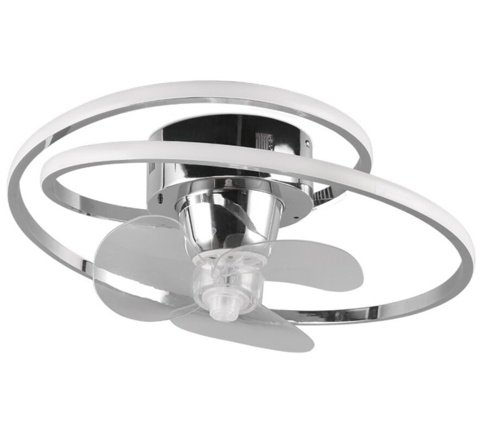 Trio Umea, Loftslampe m/ventilator, krom