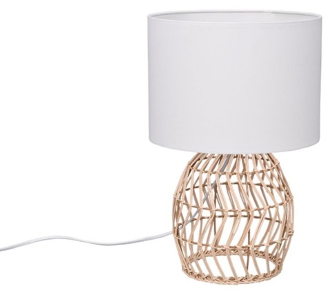Trio Rike, Bordlampe, natur/hvid, 38 cm