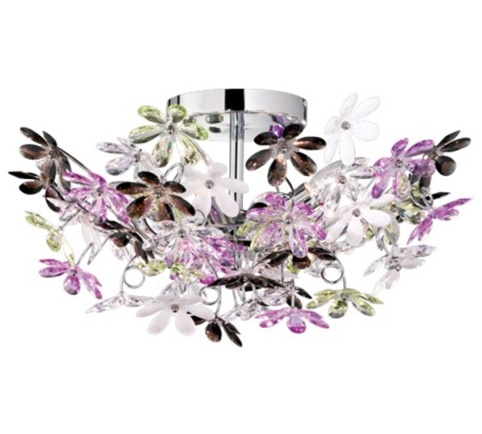 Trio Flower, Loftslampe, krom, Ø51 cm