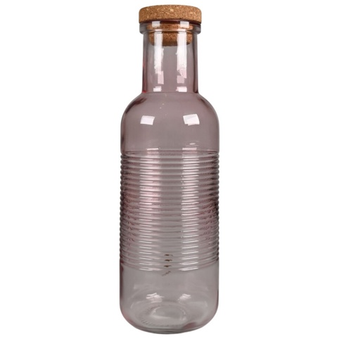 Flaske m/låg, lyserød, 1 L
