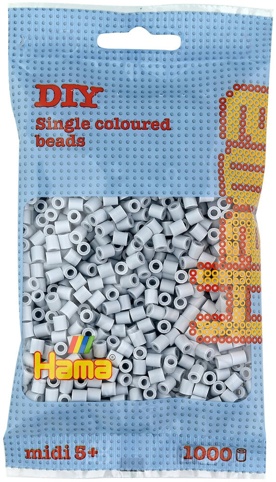 Hama, Perler, midi, lys grå, 1.000 stk.