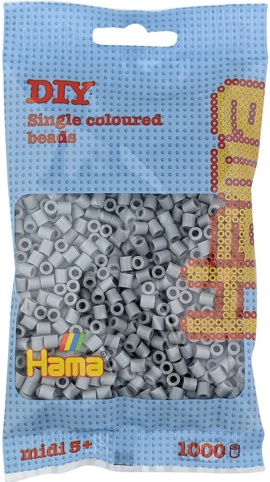 Hama, Perler, midi, grå, 1.000 stk.