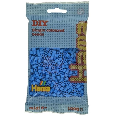 Hama, Perler, midi, klar blå, 1.000 stk.