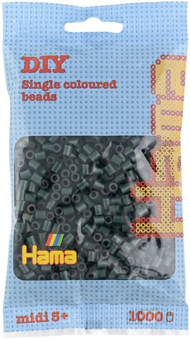 Hama, Perler, midi, mørk grøn, 1.000 stk.