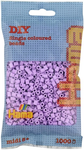 Hama, Perler, midi, pastelsyren, 1.000 stk.