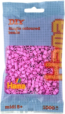 Hama, Perler, midi, pastelpink, 1.000 stk.