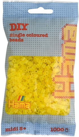 Hama, Perler, midi, transparent gul, 1.000 stk.