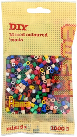 Hama, Perler, midi, mix 67, 1.000 stk.