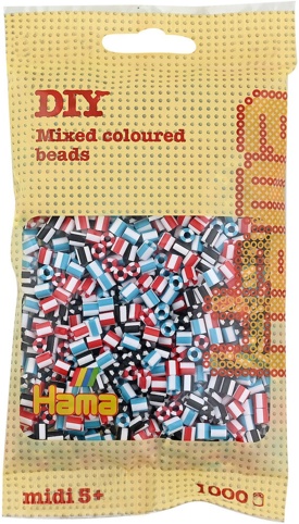 Hama, Perler, midi, mix 91 (striber), 1.000 stk.