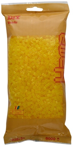 Hama, Perler, midi, transparent gul, 6.000 stk.