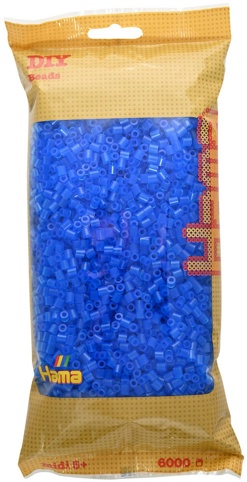 Hama, Perler, midi, transparent blå, 6.000 stk.