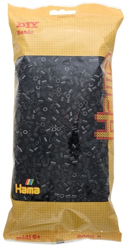 Hama, Perler, midi, sort, 6.000 stk.