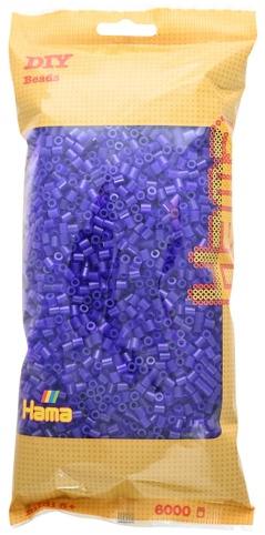 Hama, Perler, midi, transparent lilla, 6.000 stk.