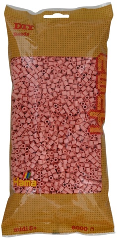 Hama, Perler, midi, mat rosa, 6.000 stk.