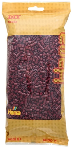 Hama, Perler, midi, mørk rød, 6.000 stk.