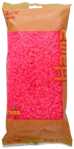 Hama, Perler, midi, neon fuschia, 6.000 stk.