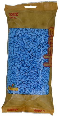 Hama, Perler, midi, pastelblå, 6.000 stk.