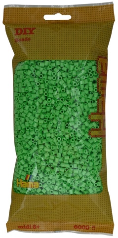 Hama, Perler, midi, pastelgrøn, 6.000 stk.