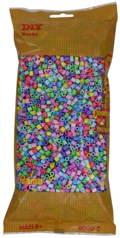 Hama, Perler, midi, mix 50 (pastel), 6.000 stk.