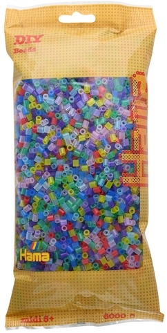 Hama, Perler, midi, mix 53 (transparent), 6.000 stk.